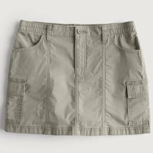 NWT Hollister Green Cargo Utility High Rise Mini Skirt Size L